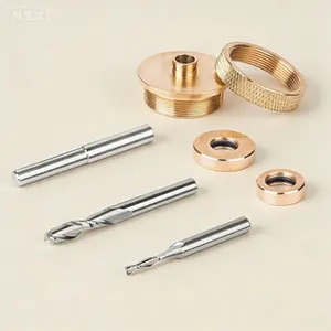 Solid Brass Router Inlay Kit with Carbide Spiral Upcut Bit, 1/8 Inch and 1/4 Inch Cutting Diameter Bushing Guide Set, Precision Router Template Kit for Woodworking, Includes 1/4 Inch Shank, Professional Wood Inlay Tools