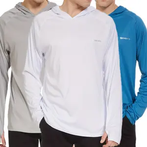 Men's UPF 50+ Hooded Sun Protection FishingSauna Shirts with Long Sleeve Clothing for Outdoor Activities Running-Breathable Quick-Dry Hoodie Shirt Casual Sportswear Athleisure Street Athletic Fashion