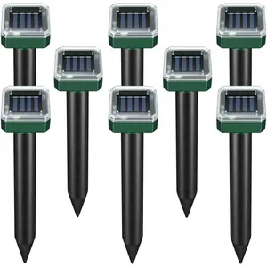 8 Pack Outdoor Solar Mouse Repellent, Ultrasonic Solar Rat Deterrent, Outdoor Solar Rodent Repeller