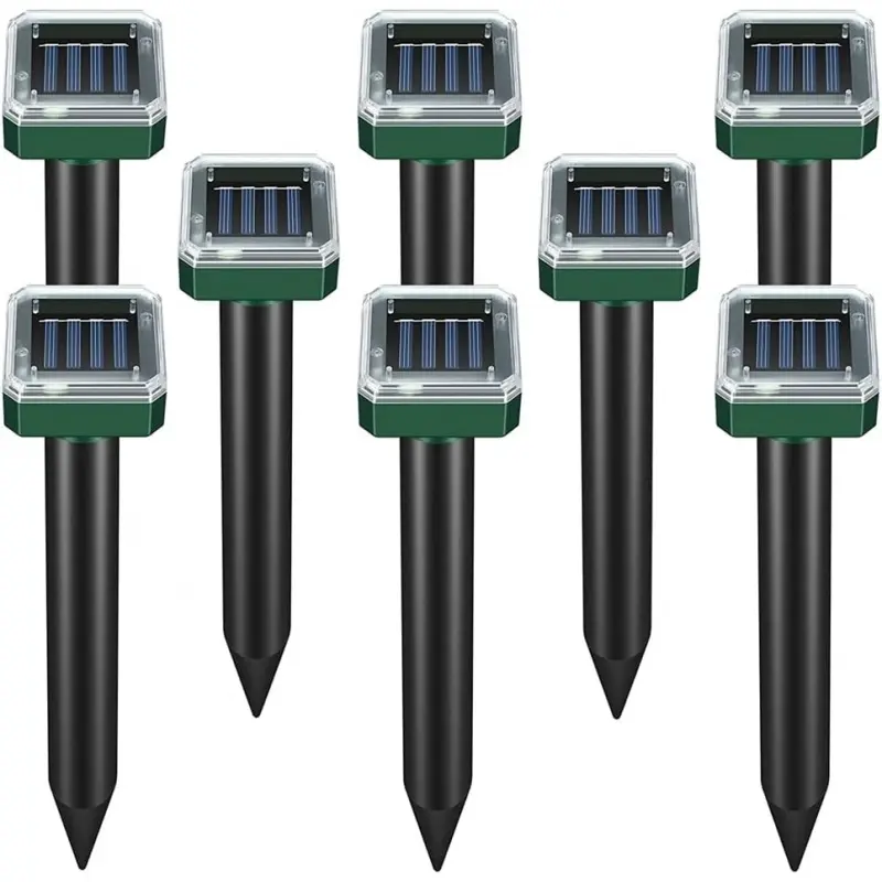 8 Pack Outdoor Solar Mouse Repellent, Ultrasonic Solar Rat Deterrent, Outdoor Solar Rodent Repeller, Solar Animal Repellent, Mice Repellent