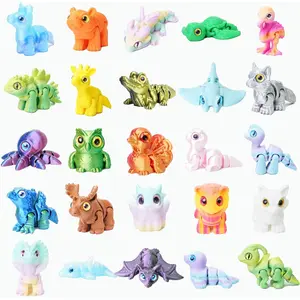 25Pcs 3D Printed Animals , Articulated Fidget Toy, Desk Pet for Students, Pocket Pets for Anxiety Relief, 3D Printed Fidgets Bulk for Classroom Prizes, Birthday Gifts, Easter Basket Essentials