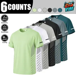 Men's Lightweight Breathable Sporty Sports Tops - Summer Outdoor Short-Sleeved Multi-Piece Set, Thin Fashionable Gym Clothing for Fitness Running