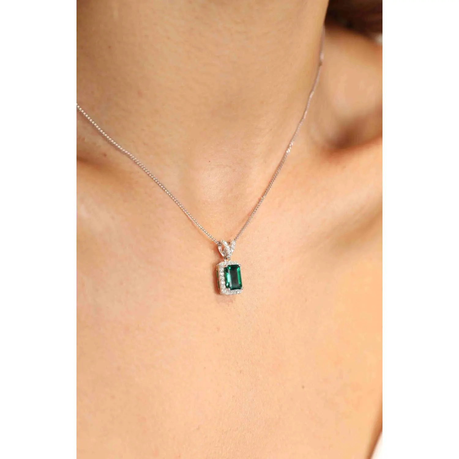 Adored 1.25 Carat Lab-Grown Emerald Pendant Necklace