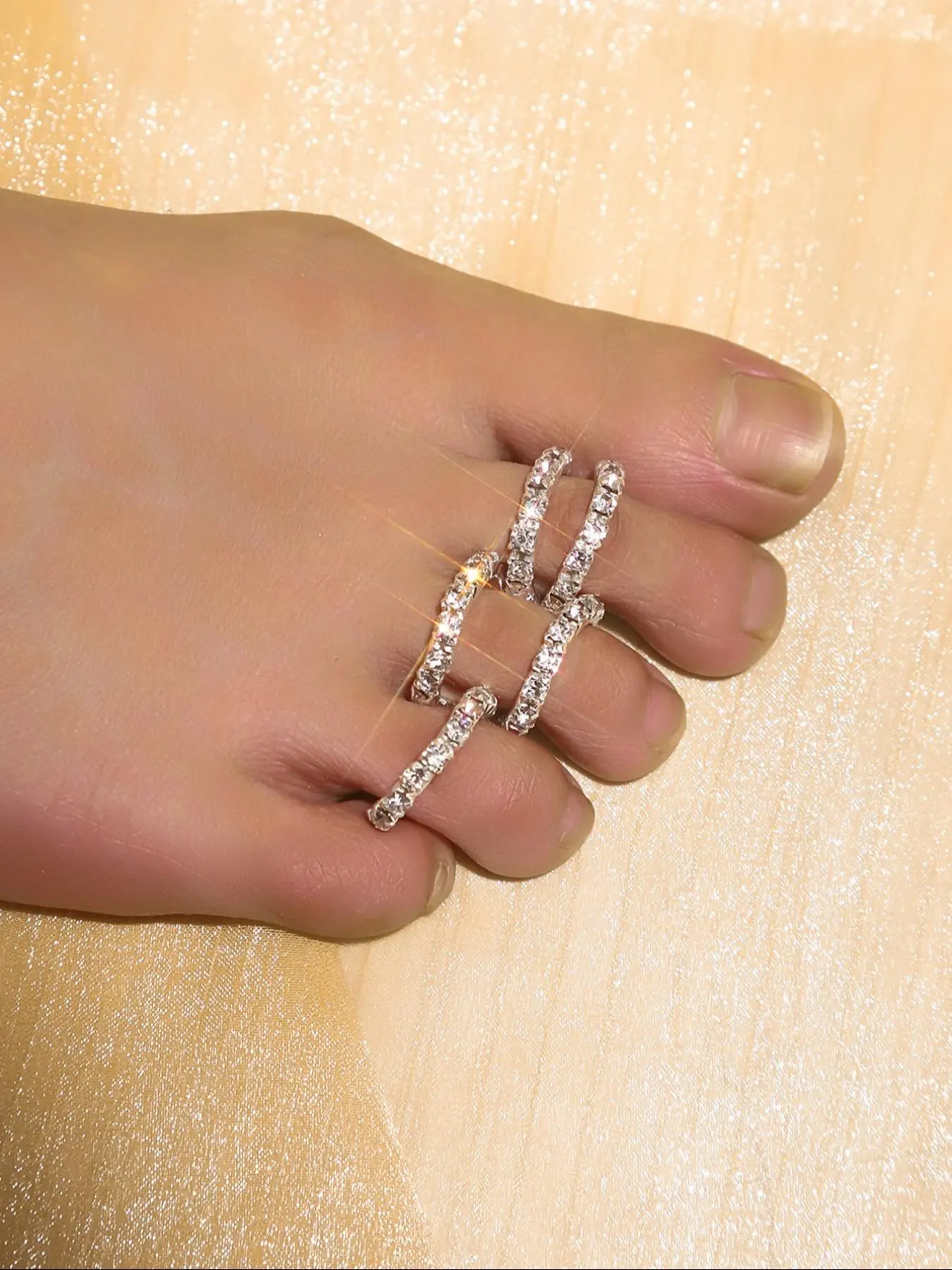 Rhinestone Decoration Toe Ring, Fashionable Toe Ring for Women & Girls, Body Jewelry for Party, Daily Clothing Decor, Trendy All-match & Exquisite Jewelry for Gift