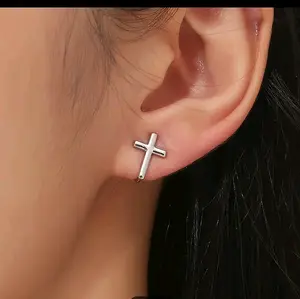 Clip-On Earrings for Women - Mini Cross Design