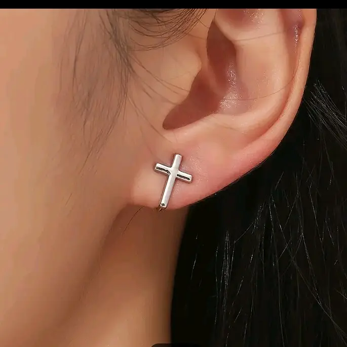 Clip-On Earrings for Women - Mini Cross Design