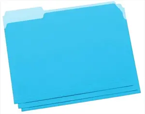 School Smart 015789 Letter Size 11-pt Medium Weight Stock File Folder - 1-3 Cut, 2-Tone Reversible, Interior Lighter Shade, Greater Tab Visibility, Reduces Misfiling - Blue, Pack of 100