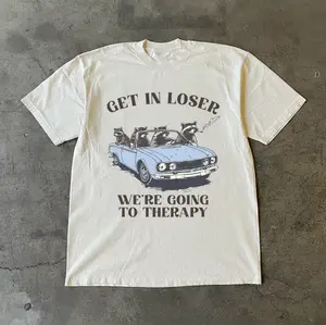 Get In Loser We're Going To Therapy T-shirt, Funny Raccoon Vintage Shirt, Retro Unisex Tee, Meme Shirt, Sarcastic Sayings Shirt