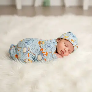 Bestaroo Critter Concert Swaddle Blanket - Soft Bamboo Spandex, Multi-Use Nursing & Stroller Cover, Baby Gift, Stretchy & Comfy, 45"x45" Size