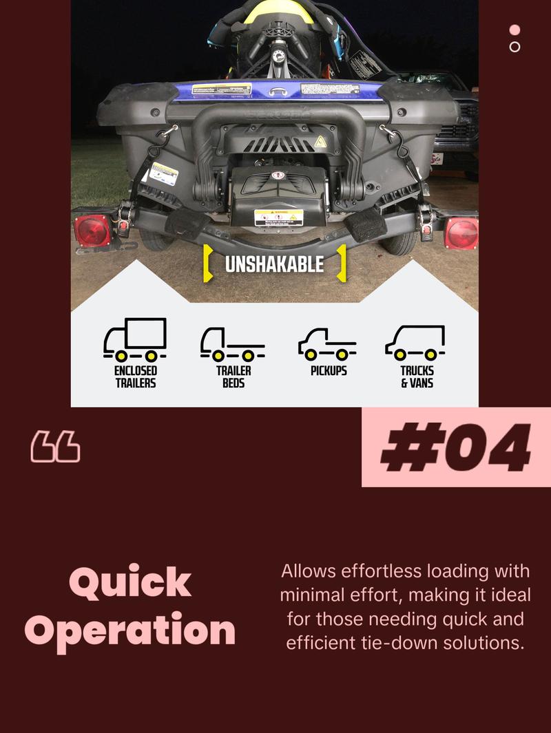 DC Cargo Bolt-on Auto Retractable Ratchet Straps - (2 Pack) 1 Inch x 9 Ft - 600 lbs Break Strength - Retractable Ratchet Tie Down Straps for Boats, Jet Skis, Motorcycles, ATVs
