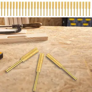 30Counts Diamond Chainsaw Sharpener High Hardness Plated Burr Stone File with 3 Different Sizes 4.0mm 4.8mm 5.5mm Enduring Chainsaw Grinding Bits Kit for Chain Saws Metal Polishing