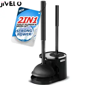 2 in 1 Toilet Plunger and Brush Set Extended Handle Plunger
