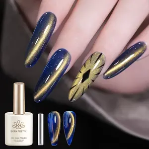 BORN PRETTY Cat Magnetic Eye Gel Nail Polish, Sunset Gaze Magnetic Gel Polish Glitter Soak Off Nail Art Salon Manicure Home Gift 15ml Christmas Nails