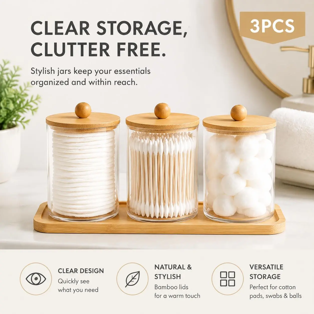 3 Pack (with Bamboo Tray)