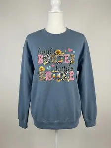 Kinda Boujee Kinda Broke Unisex Sweatshirt with Sunflower & Leopard Print Design