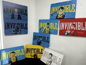 Invincible Hero Canvas Wall Art poster, Abstract Superhero Portrait Print Poster, Graphic Novel Framed Wall Aesthetic Artwork Painting for Game Room, Bedroom, Office or Fan Decor Framed poster and Unframe poster