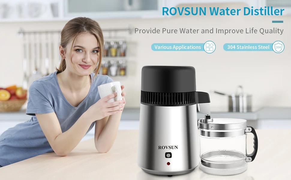 [FLASH SALE] ROVSUN 1.1 Gallon Water Distiller Countertop Silver