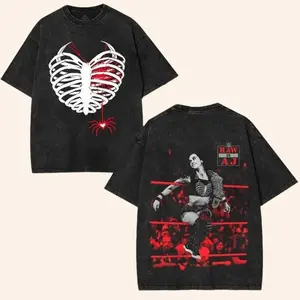 AJ Lee Back – Oversize Acid Wash Tee brings WWE’s crazy chic energy to streetwear fashion, crafted for rebels who stand out in every crowd t-shirt unisex graphic classic cotton fan gift oversized top Fabric Menswear casual wrestling shirt wwe fan AWE