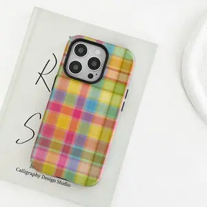 Colorful Checkerboard Smartphone Case, Funny Cellphone Shell Cover, Phone Accessories Compatible with iPhone 11, 12, 13, 14, 15, 16, 17 Pro, Max, Air, Plus