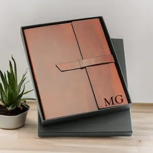 Personalized LEATHER PORTFOLIO for Men Women Padfolio Notebook Organizer Business Corporate Gifts for Him Her Dad Boyfriend Custom Engraved
