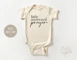 Little Answered Prayer Baby Onesie - Cute Religious Natural Bodysuit - Christian Baby Onesie
