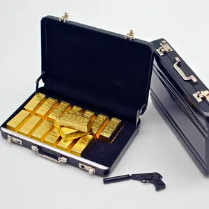 EKKZ 1:6 Scale Miniature Black Alloy Briefcase - Realistic Dollhouse Furniture Accessories 1:6 Scale Dollhouse Decor