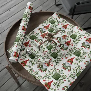 Holiday Gnomes Wrapping Paper - Festive Christmas Gift Wrap, Xmas Present Decoration, Seasonal Gift holiday  wrapping