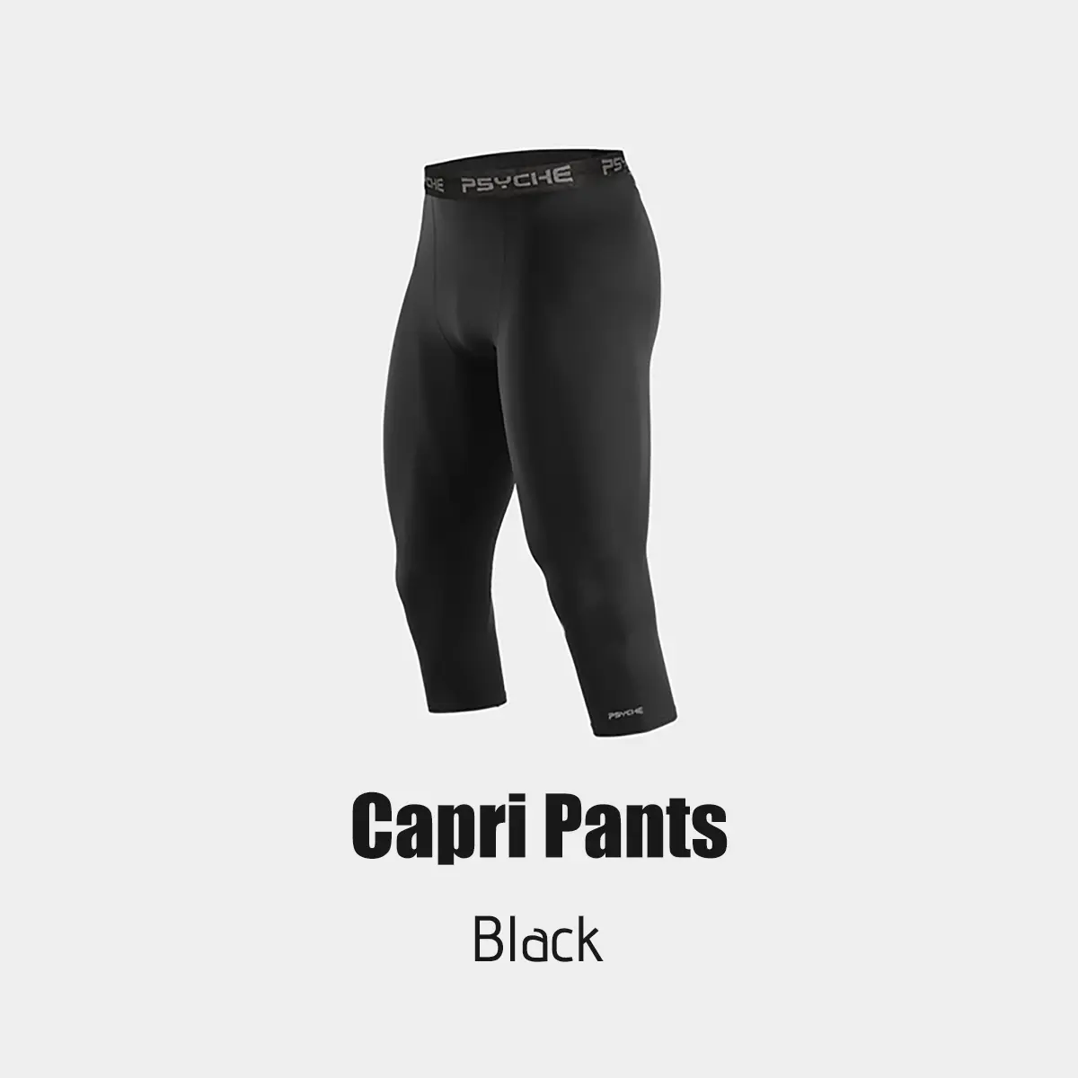 Men’s 3/4 Compression Pants by PSYCHE – Compression Underwear for Gym, Workouts, Running, Basketball, Squat-Proof, Sweat-Wicking & Ultra-Breathable