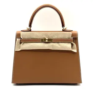 Pre-owned HERMÈS Leather Tote Bags CALUX Hermes Kelly 25 Sellier Gold Epsom GHW