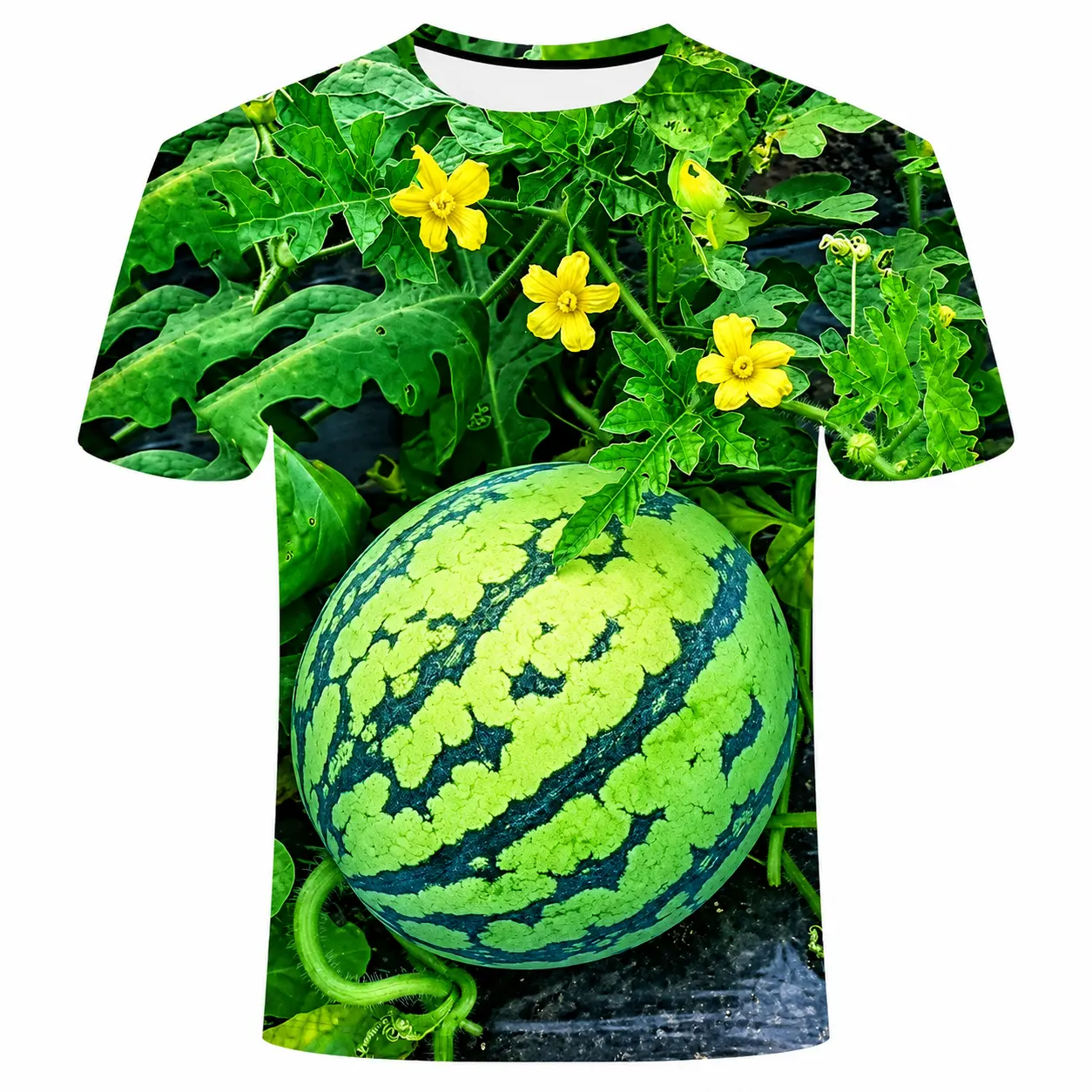 Funny Men's Watermelon Graphic T-Shirt, Fruit Print Summer Tee, Colorful Garden Inspired Shirt, Casual Hawaiian Style Shirt, Gift for Everyone