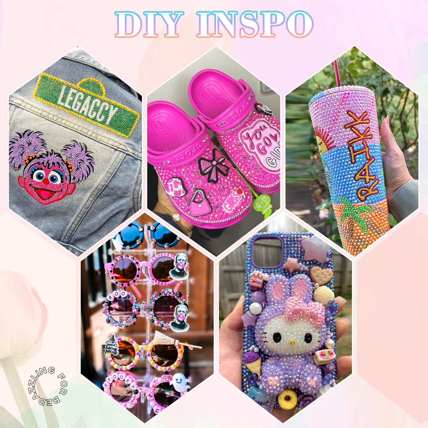 DIY Diamond Bedazzling Kit with 3mm Mixed Resin Rhinestones , Equipped with a complete range of tools，Perfect for DIY Crafts, Clothing, Nail Art Supplies