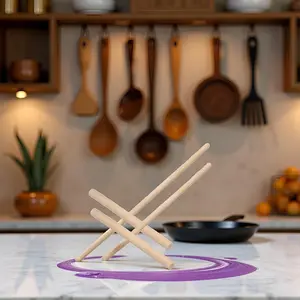 2 Pcs Wooden Crepe Maker Pancake Batter Spreader Stick Kitchen Cooking Utensils for Restaurant Canteen