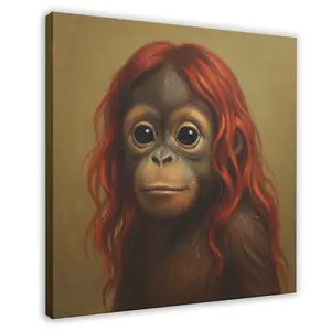 Funny Monkey Portrait Retro Style Animal Canvas Art Poster The Perfect Gift Choice