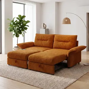 85'' Sleeper Sofa Bed, Convertible Pull Out Couch Futon for for Living Room,Velvet Fabric, Adjustable Backrest, Pull-Out Bed, Easy Assembly