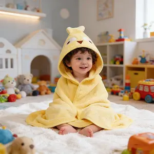 Soft Hooded Baby Towel & Swaddle Blanket — Ultra-Absorbent Bathrobe for Newborns, Infants, and Toddlers (Yellow Chick Design)