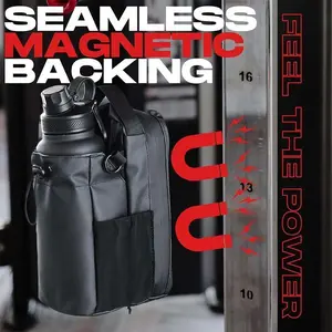 Large capacity gym bag - magnetic gym bag, free your hands - with water cup holder and mobile phone pocket
