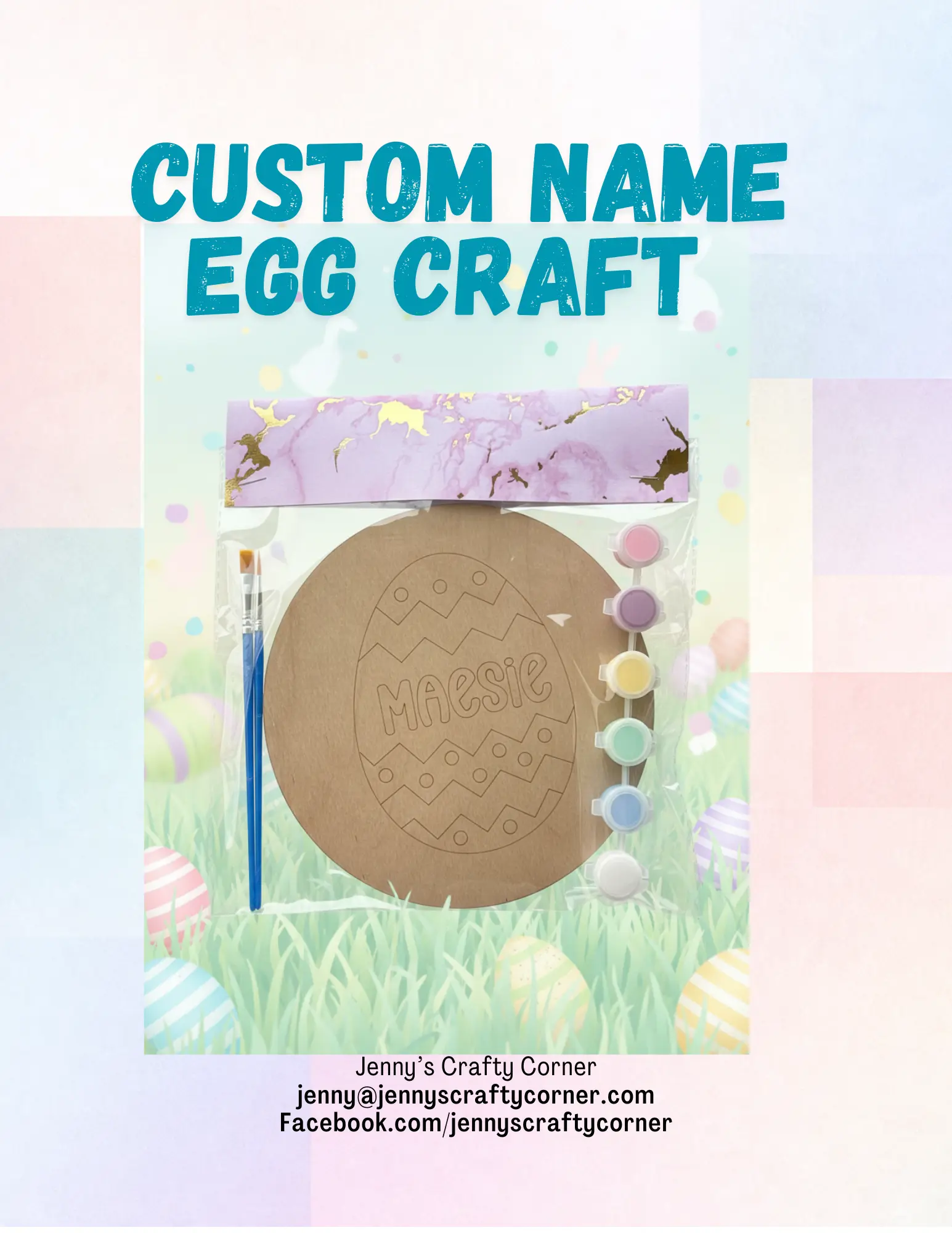 Custom Name Easter Egg Craft (Large)