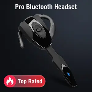 Professional Truck Drivers Wireless Bluetooth Headphone - Dual Mic Noise Cancelling In-Ear Earpiece with Detachable Cable, Hook, Hands-Free Calling, Long Haul Use, Charging Case, Carabiner, Cleaning Kit, Audio & Button Controls, Earbud