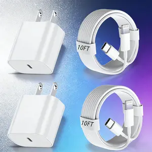 Fast Charger, 2-Pack 20W TypeC-PD Wall Chargers + 6-Foot TypeC-PD to Lightning Cables, Compatible with 14/13/12/11 Pro Max/XR/XS/X