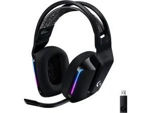 Logitech G733 Lightspeed Wireless Gaming Headset with Suspension Headband, Lightsync RGB, Blue VO!CE mic technology and PRO-G audio drivers - Black Logitech G733 Lightspeed Wireless Gaming Headset with Suspension Headband, Lightsync RGB, Blue VO!CE mic technology and PRO-G audio drivers - Black
