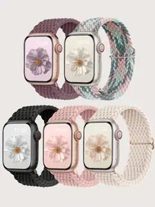 Braided Stretchy Solo Loop Compatible for Apple Watch Band 38mm-49mm Nylon Elastic Straps Wristbands for iWatch Series 1-10 Women Men