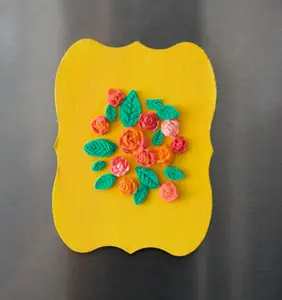 Multi Color flowers handmade Acrylic artwork square Fridge Magnets