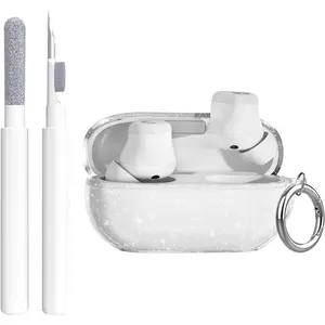 Z-PHP6  for Beats Solo Buds Case Clear Glitter,Sparkly Bling Design for Beats Solo Buds Case Cover,Shockproof Soft TPU for Beat Earbuds with Keychain and Cleaning Pen-Glitter