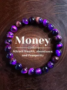 Nine Purple Fire Bracelet, Good Luck Guardian Natural Galaxy Tiger Eye Stone Bracelet 8mm means wealth and good luck It can be used as a gift for family and friends Intuitively Chosen Crystals