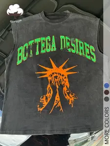 Men's Statue Of Liberty Print Wash Denim-effect Tank Top, Regular Fit Casual Breathable Sleeveless Tops for Daily Wear, Men's Clothes for All Seasons, Socks