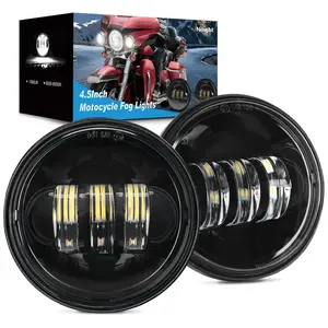 Nilight Motorcycle 4.5Inch Black LED Fog Lights 2Pcs