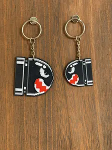 LyghtForge Creations Bullet Bill Pixel Keychain - Retro Mario-Inspired Design 3D-Printed PLA+ Handmade Keychain for Gamers & Collectors