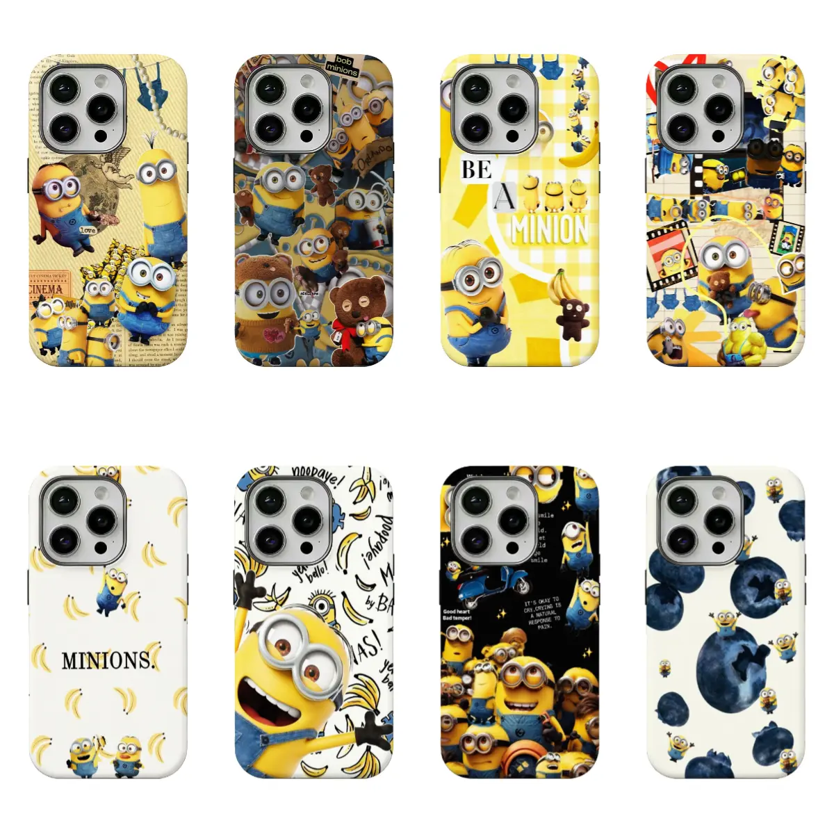 A super cute phone case featuring a cartoon Minion design. Compatible with iPhone models 12 through 17, this durable, drop-resistant hard case features high-definition printing. It makes for a perfect gift—an ideal phone case to give to that special someo