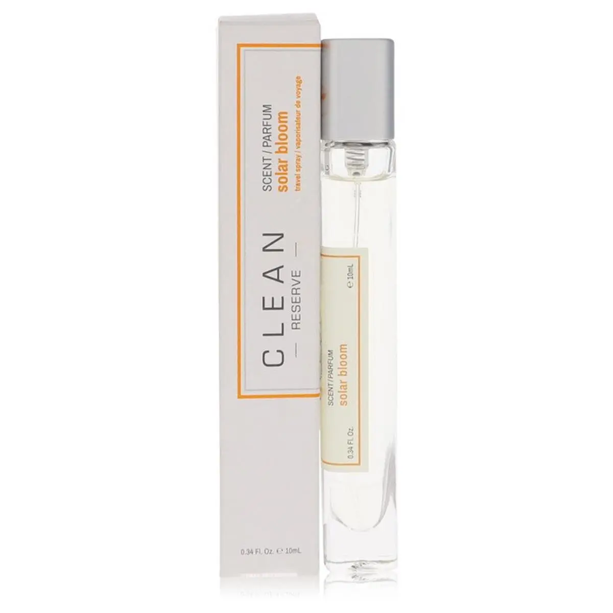 clean Reserve Solar Bloom Eau de Parfum Travel Spray, a Fresh Floral Signature Scent with Coconut Milk, Long-lasting Perfume for Women, 0.34 fl oz, Feminine Energy, Annie Buzantian, Spray On Skin, Active Spray Women's Fragrance