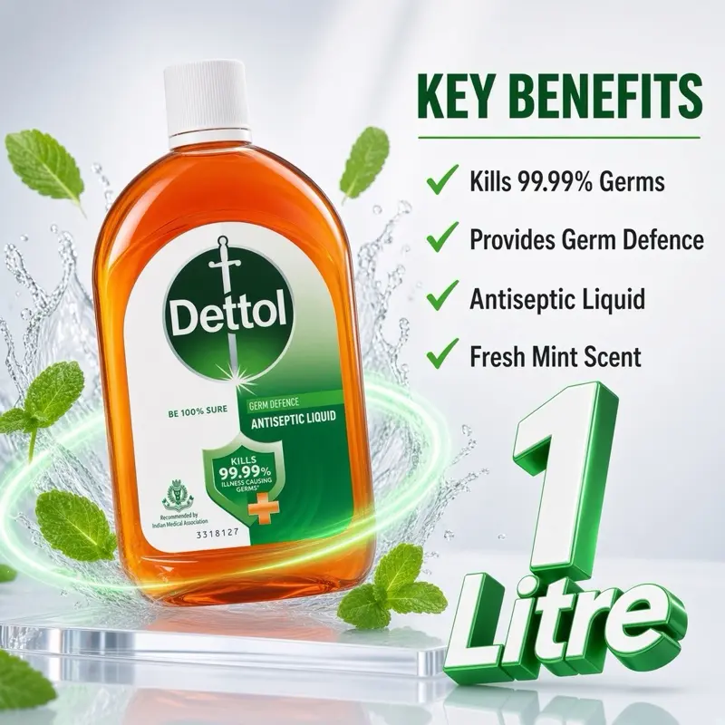 Dettol Original Scented Antiseptic Disinfectant Solution - 99.99% Germ Protection, 1L Pine Scent, Home Care Supply, Household Essential Cleaning Product
